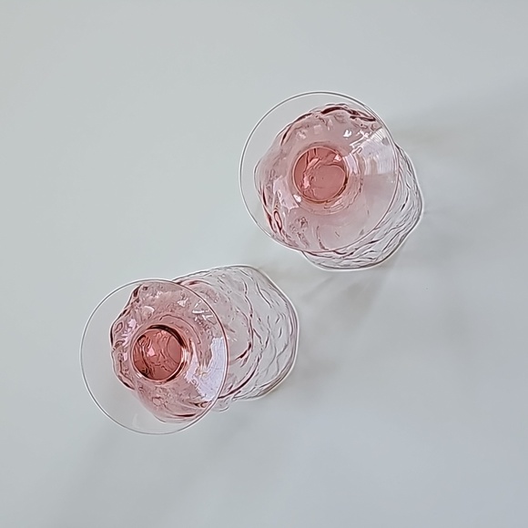 Seneca Driftwood Dark Pink Footed Water Goblets, S/2 - Picture 4 of 4